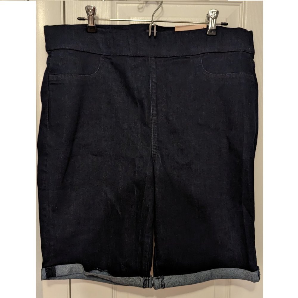 NYDJ 11" pull-on shorts - Size 14 - NYT -dark blue